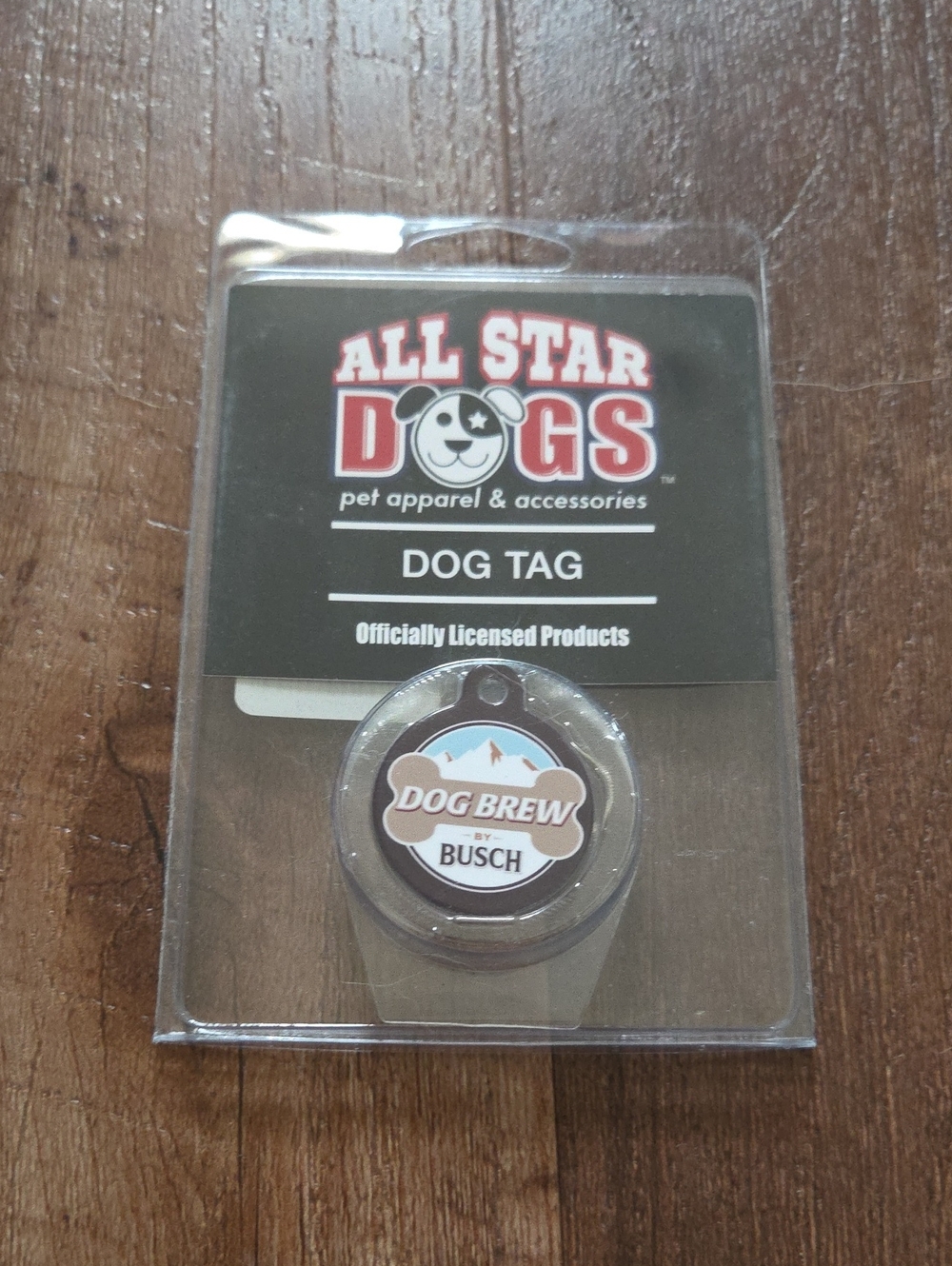 "Dog Brew by Busch" Pet ID Tag - Brown/White